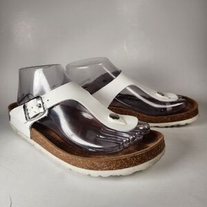 BIOSTEP Women's Sandal 8.5 Eggshell Leather Slip On Made In Spain Shoes